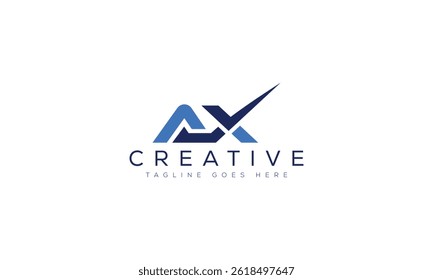 Carta AX logotipo design modelo vetor ilustração