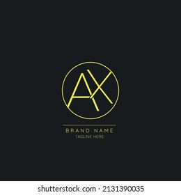 Letter AX Logo Design Vector Template