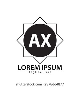 logotipo de AX con letra. A X. Ilustración vectorial del diseño del logotipo de AX para empresas creativas, empresas, industria