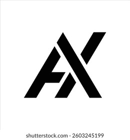 letter AX or XA Monogram Trendy Logo Modern Sleek Design