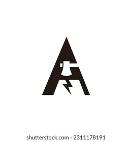 letter a axe smash crush symbol logo vector 