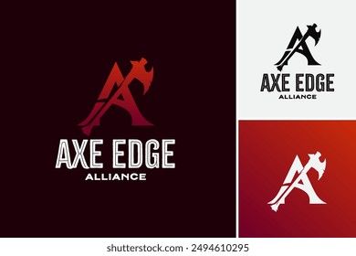 Letter A Axes Edge Alliance Logo Template embodies strength and unity, suitable for alliances and partnerships.