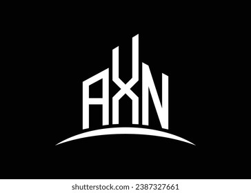 Letter AXN Building Vektorgrafik Monogram Logo Design Template. Building Shape AXN Logo.
