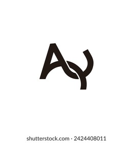 letter ay au abstract overlap logo vector 