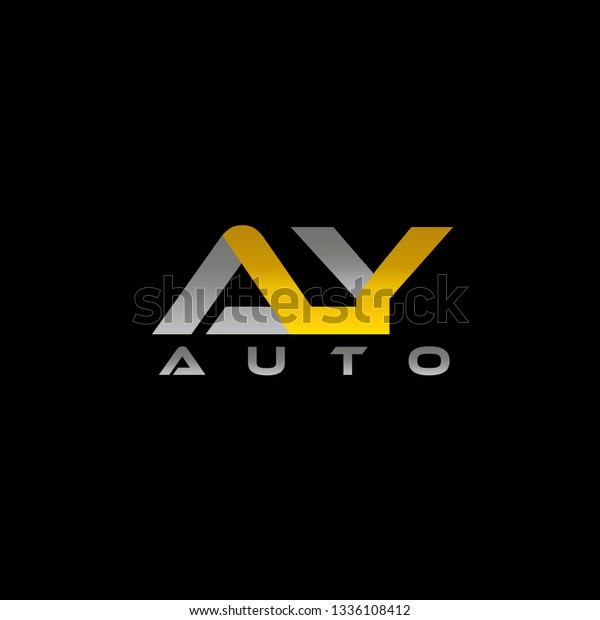 Letter AY auto logo gold silver design template\
elements group for Company -\
Vector