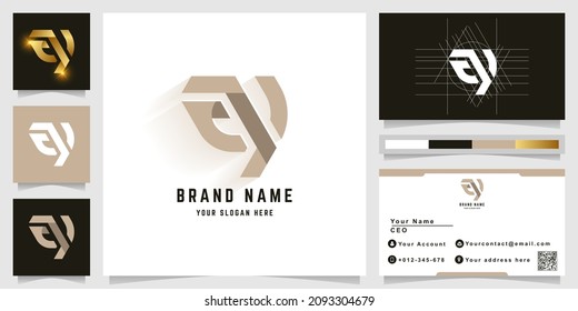 Brief ay oder ey Monogramm Logo mit Visitenkartendesign