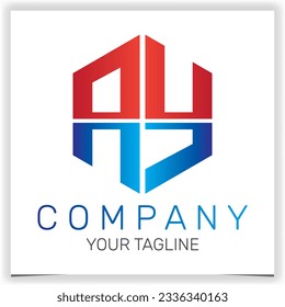 letter AY initial hexagon logo icon premium elegant template vector eps 10