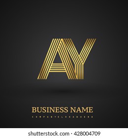 Letter AY linked logo design. Elegant golden colored symbol for your business or company identity.