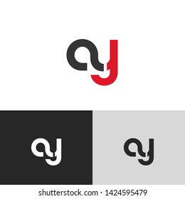 Letter ay linked lowercase logo design template elements. Isolated on white black grey background. Suitable for business, consulting group company.