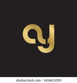Letter ay linked lowercase logo design template elements. Gold letter Isolated on black  background. Suitable for business, consulting group company.