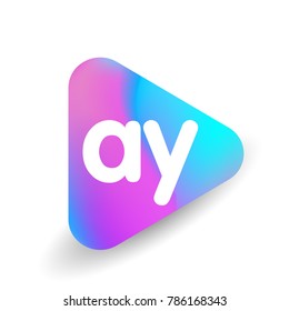 Letter AY logo in triangle shape and colorful background, letter combination logo design for business and company identity.
