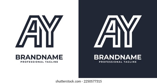 Letter AY or YA Global Technology Monogram Logo, suitable for any business with AY or YA initials.