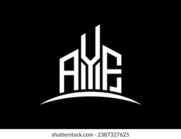 Letter AYF building vector monogram logo design template. Building Shape AYF logo.