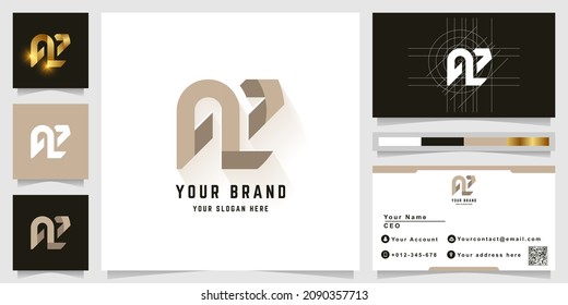 Letter AZ or Ae monogram logo with business card design