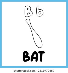 Letter A-Z, Alphabet B Learning Activity Sheet For Kids With Coloring Page Illustration