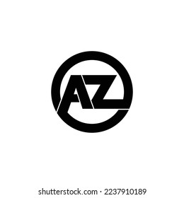 vector de diseño de logotipo de círculo AZ
