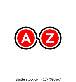 letter AZ circle logo vector