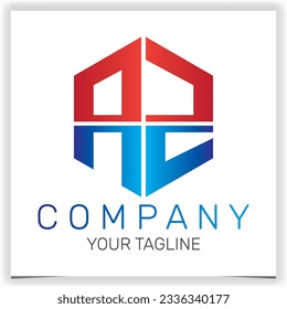 letra AZ logotipo hexágono inicial icono premium plantilla elegante vectores eps 10