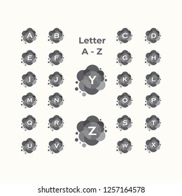 Letter A-Z logo, ikon, Gray color vector templat
