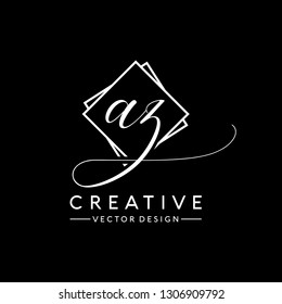Letter AZ Logo. Initial Letter Design Vector Luxury Colors
