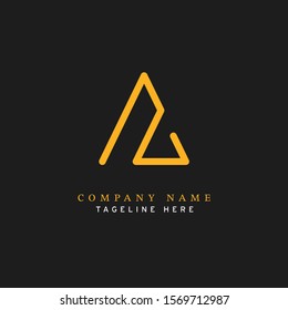 Letter AZ logotype Monoline style, simple and elegant AZ logo - Vector