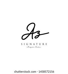 Letter AZ Signature Logo Template - Vector