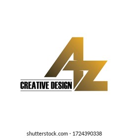 Letter AZ simple logo icon design vector