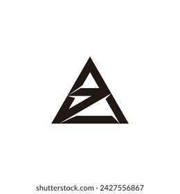 letter az triangle simple geometric logo vector 