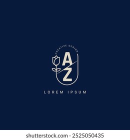 Carta AZ ZA Diseño de logotipo creativo con diseño único y simple