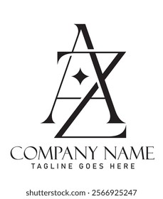 Letter AZ or ZA vector logo design for luxury, fashion, jewelry, boutique, and startup