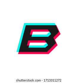 Buchstabe B mit 3D-Glittereffekt