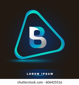 Letter B. 3d Logo and template for business