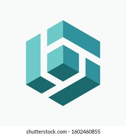 Letter B 3D Logo Vector icon symbol template. B Logo Design