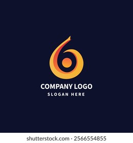 Letter b and 6 abstract logo design