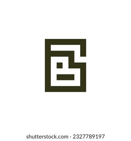 Letter B in 6 square geometric symbol simple logo vector