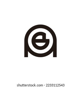 Buchstabe B in A, kreisgeometrisches Symbol, einfaches Logo, Vektorgrafik