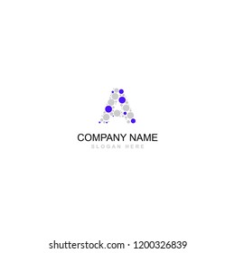 Letter B, A, created using circles vector logo design