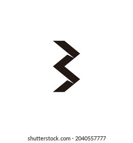 letter b abstract 3d paper flat geometric logo vector