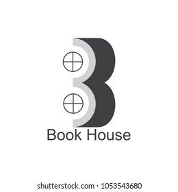 letter b abstract book house logo  