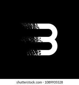 Letter B with Abstract Brush Style