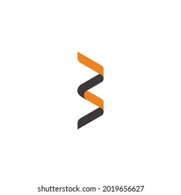 letter b abstract colorful ribbon logo vector