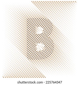 Letter B - Abstract dotted optical illusion alphabet 