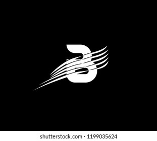 Letter B Abstract Elements Wings Swoosh Logo