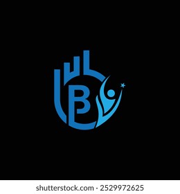 Letter B With Abstract Financial Success Symbol Logo