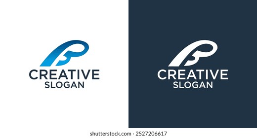letter b abstract geometry logo design vector