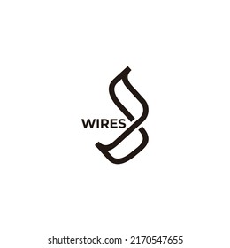 letter b abstract infinity wires line logo vector