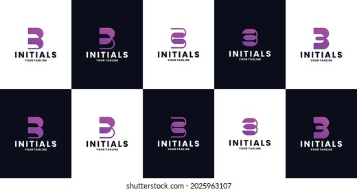 letter B abstract logo design with gradient color