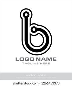 letter b abstract logo template