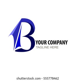 Letter B abstract logo template element blue