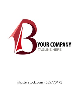 Letter B abstract logo template element red